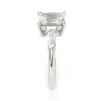 1.03 Ct. White Sapphire and Natural Diamond Three Stone Ring, 14K White Gold Image
