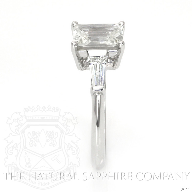 1.03 Ct. White Sapphire and Natural Diamond Three Stone Ring, 14K White Gold