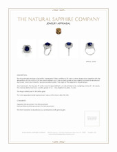 4.35 Ct. Blue Sapphire and Natural Diamond Antique Style Ring, 18K White Gold Appraisal