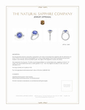 6.25 Ct. Blue Sapphire and Natural Diamond Pave Ring, Platinum 950 Appraisal