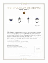2.05 Ct. Blue Sapphire and Natural Diamond Antique Style Ring, 18K White Gold Appraisal