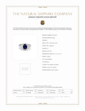 2.05 Ct. Sapphire Natural Diamond Antique Style Ring, 18K White Gold Scan Report