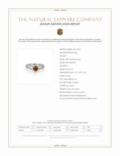 0.70 Ct. Reddish Orange Sapphire and Natural Diamond Pave Ring, 14K White Gold Scan Report