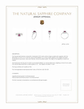 0.90 Ct. Purplish Pink Sapphire and Natural Diamond Antique Style Ring, Platinum 950 Appraisal