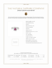 0.90 Ct. Purplish Pink Sapphire and Natural Diamond Antique Style Ring, Platinum 950 Scan Report