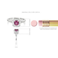 0.90 Ct. Purplish Pink Sapphire and Natural Diamond Antique Style Ring, Platinum 950 Image