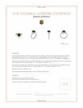 2.58 Ct. Yellowish Green Sapphire and Natural Diamond Three Stone Ring, Platinum 950 Appraisal