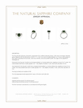 2.58 Ct. Yellowish Green Sapphire and Natural Diamond Three Stone Ring, Platinum 950 Appraisal