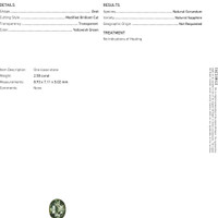 2.58 Ct. Yellowish Green Sapphire and Natural Diamond Three Stone Ring, Platinum 950 Scan Report