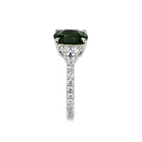 2.58 Ct. Sapphire Natural Diamond Three Stone Ring, Platinum 950 Image