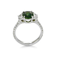 2.58 Ct. Sapphire Natural Diamond Three Stone Ring, Platinum 950 Image