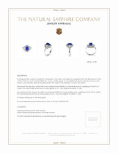 1.80 Ct. Sapphire Natural Diamond Antique Style Ring, 18K White Gold Appraisal
