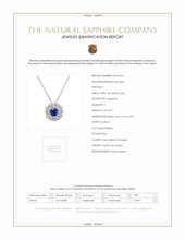 0.99 Ct. Sapphire Natural Diamond Halo Pendant, 18K White Gold Scan Report