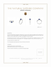 0.67 Ct. Blue Sapphire and Natural Diamond Pave Ring, Platinum 950 Appraisal