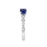0.67 Ct. Blue Sapphire and Natural Diamond Pave Ring, Platinum 950 Image