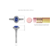 0.50 Ct. Blue Sapphire and Natural Diamond Pave Ring, Platinum 950 Image