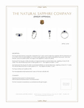 0.67 Ct. Blue Sapphire and Natural Diamond Three Stone Ring, Platinum 950 Appraisal