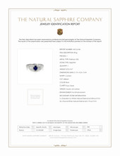 0.67 Ct. Blue Sapphire and Natural Diamond Three Stone Ring, Platinum 950 Scan Report