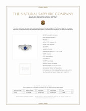 0.40 Ct. Blue Sapphire and Natural Diamond Three Stone Ring, Platinum 950 Scan Report