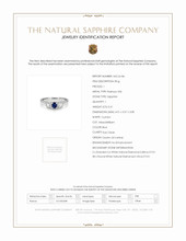 0.41 Ct. Blue Sapphire and Natural Diamond Three Stone Ring, Platinum 950 Scan Report