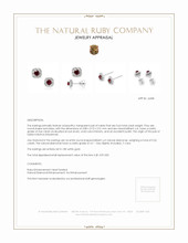 0.64 Ct.Tw. Ruby Natural Diamond Halo Earrings, 18K White Gold Appraisal