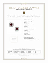 0.64 Ct.Tw. Ruby Natural Diamond Halo Earrings, 18K White Gold Scan Report