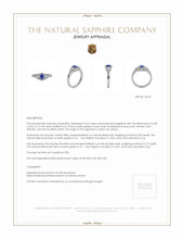 0.24 Ct. Blue Sapphire and Natural Diamond Three Stone Ring, Platinum 950 Appraisal