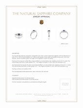 0.20 Ct. Blue Sapphire and Natural Diamond Three Stone Ring, Platinum 950 Appraisal