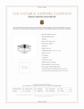 0.20 Ct. Blue Sapphire and Natural Diamond Three Stone Ring, Platinum 950 Scan Report