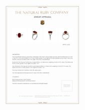 5.00 Ct. Ruby and Natural Diamond Three Stone Ring, Platinum & 18K Yellow Appraisal