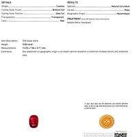 5.00 Ct. Ruby Natural Diamond Three Stone Ring, Platinum & 18K Yellow Scan Report