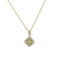 1.65 Ct. Sapphire Natural Diamond Pave Pendant, 14K Yellow Gold Video