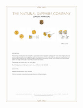 2.37 Ct.Tw.Total Carat Weight Yellowish Brown Sapphire Studs Earrings, 14K White Gold Appraisal