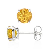 2.37 Ct.Tw. Yellowish Brown Sapphire Studs Earrings, 14K White Gold Image