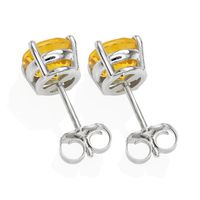 2.37 Ct.Tw. Yellowish Brown Sapphire Studs Earrings, 14K White Gold Image