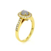 1.18 Ct. Sapphire Natural Diamond Antique Style Ring, 18K Yellow Gold Image