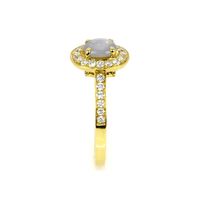 1.18 Ct. Sapphire Natural Diamond Antique Style Ring, 18K Yellow Gold Image
