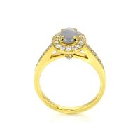 1.18 Ct. Sapphire Natural Diamond Antique Style Ring, 18K Yellow Gold Image
