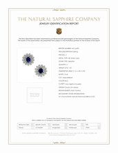 1.23 Ct.Tw. Blue Sapphire and Natural Diamond Halo Earrings, 18K White Gold Scan Report