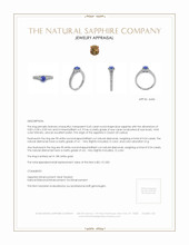 0.65 Ct. Blue Sapphire and Natural Diamond Pave Ring, 18K White Gold Appraisal