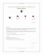 2.21 Ct. Ruby Natural Diamond Three Stone Ring, Platinum 950 Appraisal