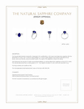 4.00 Ct. Blue Sapphire and Natural Diamond Pave Ring, Platinum 950 Appraisal