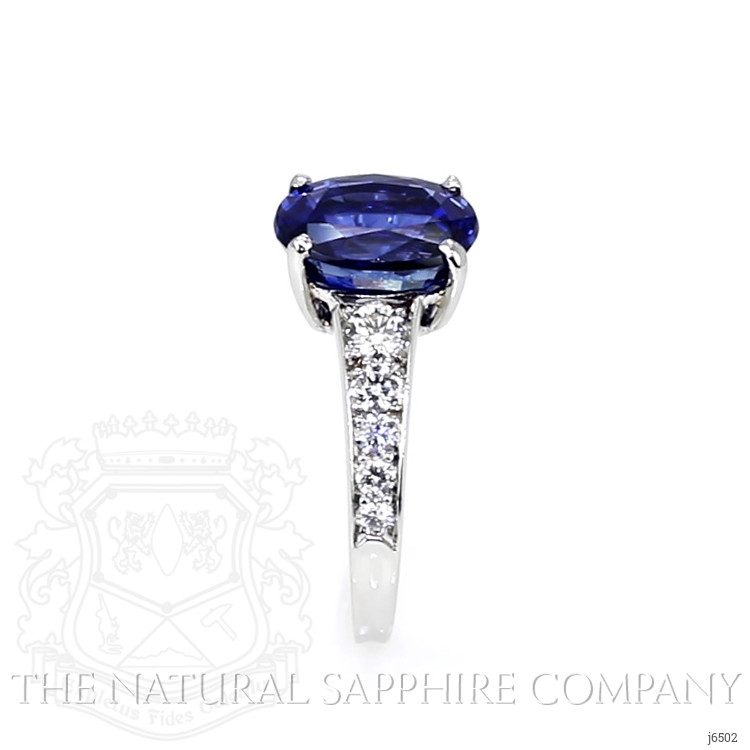 4.00 Ct. Blue Sapphire and Natural Diamond Pave Ring, Platinum 950