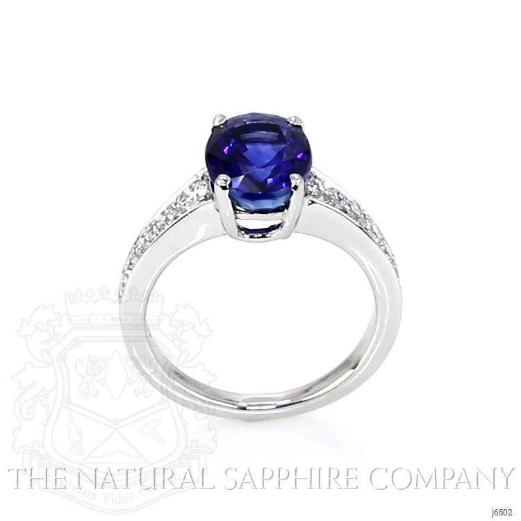 4.00 Ct. Blue Sapphire and Natural Diamond Pave Ring, Platinum 950