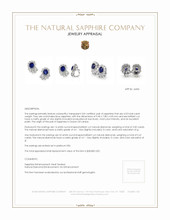 4.53 Ct.Tw.Total Carat Weight Blue Sapphire and Natural Diamond Pave Earrings, Platinum 950 Appraisal