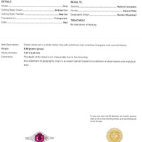 1.62 Ct. Ruby and Natural Diamond Three Stone Ring, Platinum 950 Scan Report