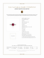 1.62 Ct. Ruby Natural Diamond Three Stone Ring, Platinum 950 Scan Report