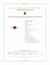 1.62 Ct. Ruby and Natural Diamond Three Stone Ring, Platinum 950 Scan Report