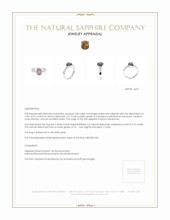 2.20 Ct. Purple Sapphire and Natural Diamond Pave Ring, 14K White Gold Appraisal