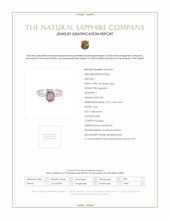 2.20 Ct. Purple Sapphire and Natural Diamond Pave Ring, 14K White Gold Scan Report